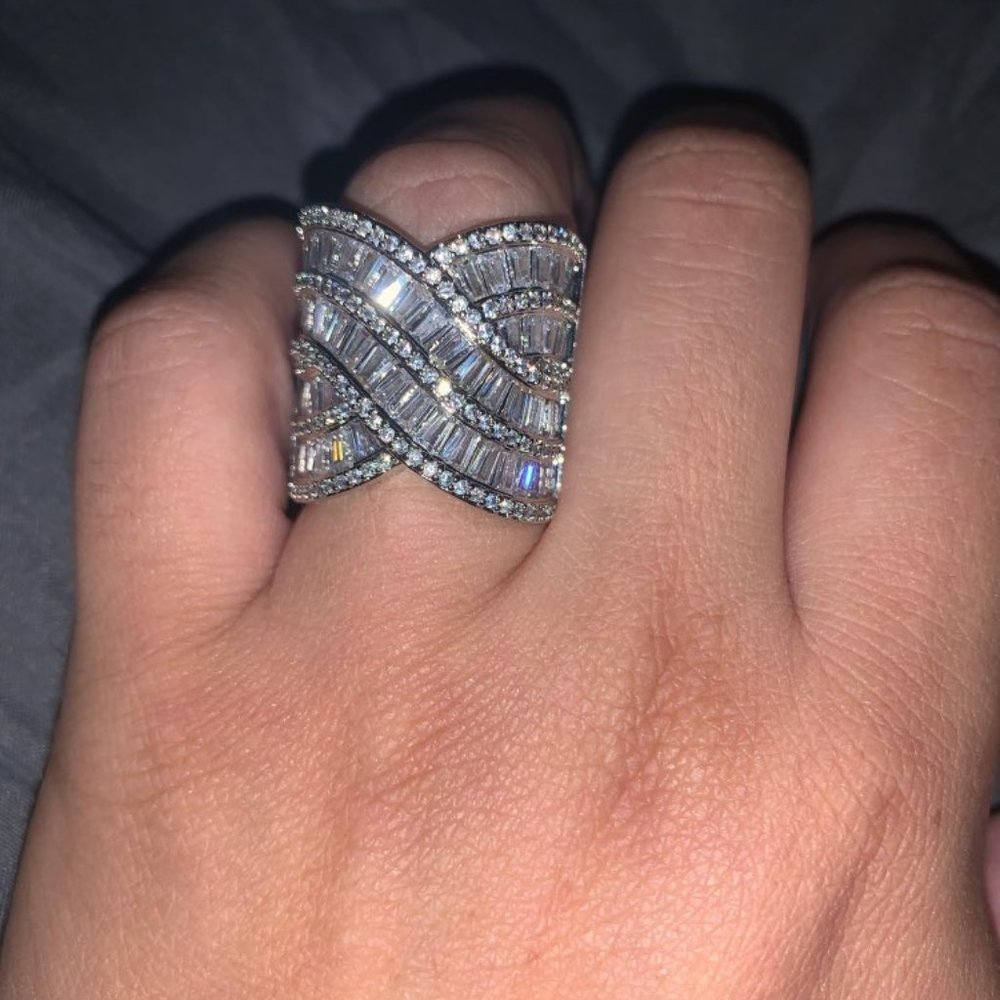 Brand New White Zircon Platinum Plated